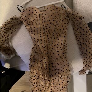 REVOLVE Polka Dot Sheer Dress